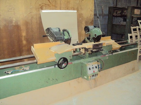 Wood cutting machine at Zampoukas Furniture Factory