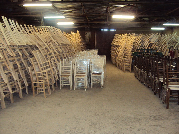 Ready for delivery chairs at Zampoukas Furniture Factory